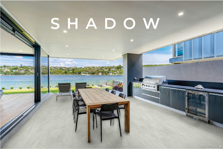 Shadow Luxstone pavers which have been rendered in a seaside kitchen.